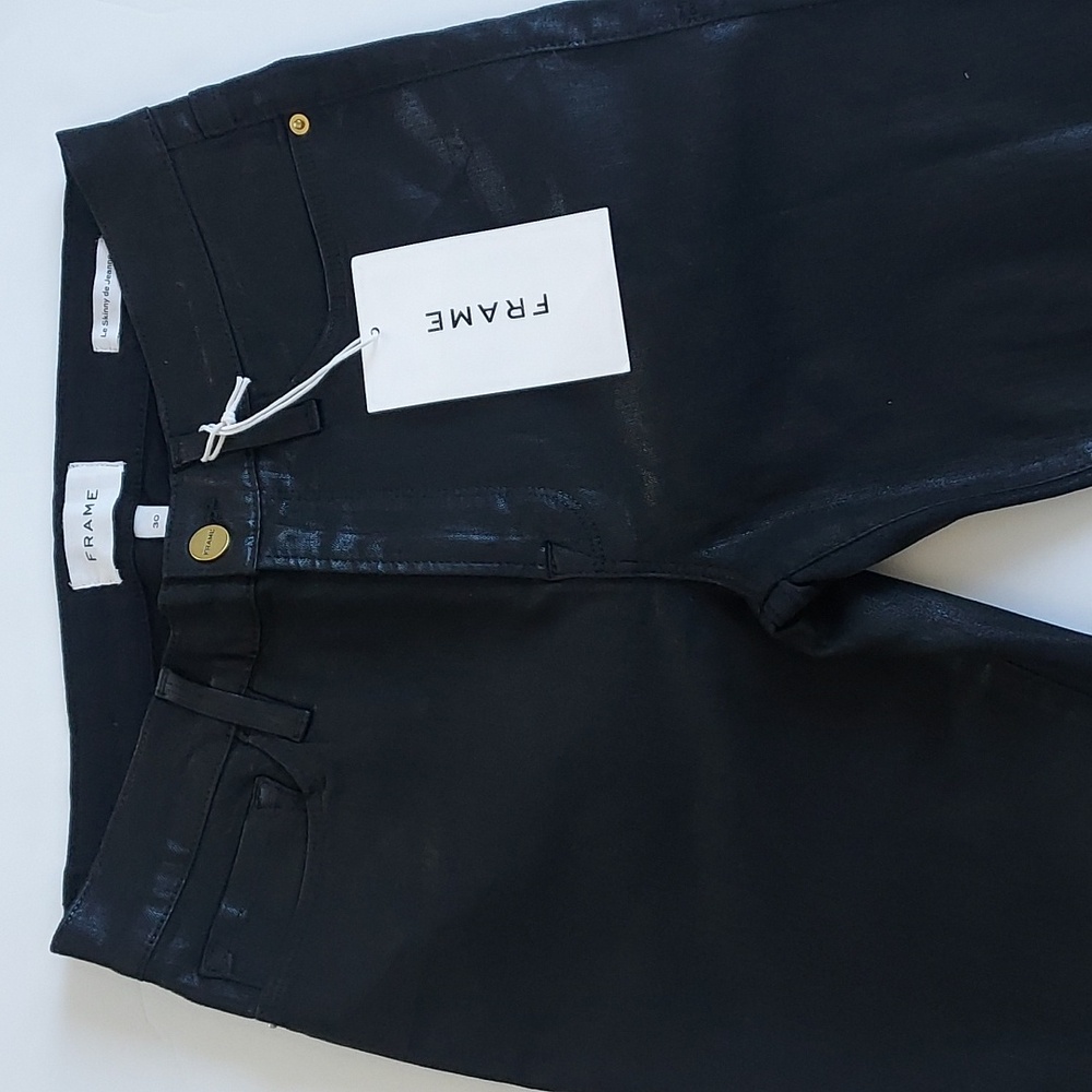 Frame Denim Black Skinny Jeans - Picture 3 of 14